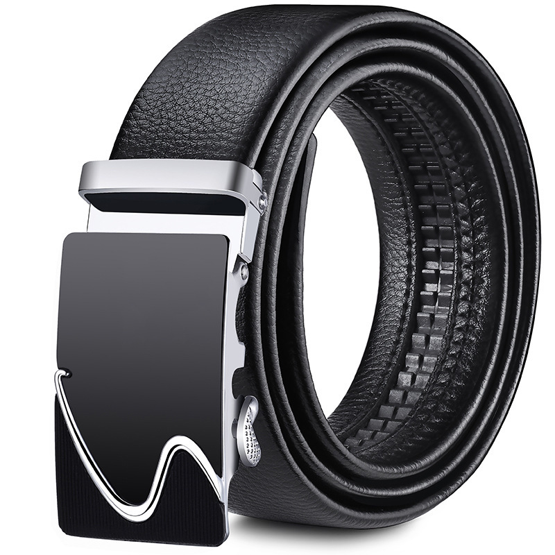 cinturón de hombre cinturón de abrazadera automática de cuero anti-desgaste estilo clásico letras versátiles tendencia ocio simple transfronterizo