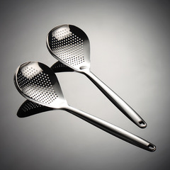 Eisen 304 stainless steel flat handle Sichuan peppercorn sieve long handle large head draining ladle cooking kitchen home cooking utensils pot shovel