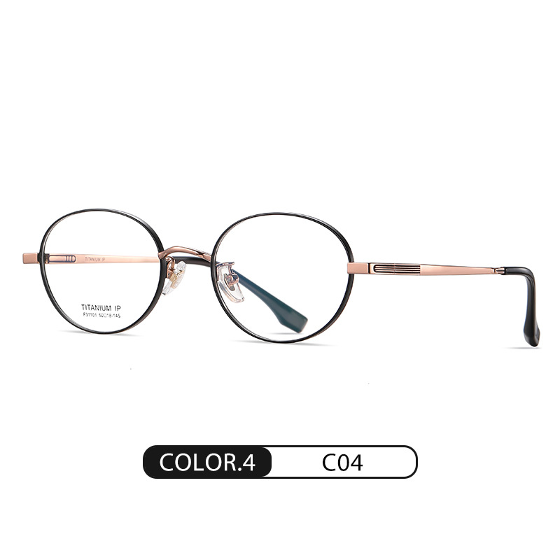 Nuevo puro Titanium gafas marco f31101 moda hombres y mujeres mismo estilo miopía gafas IP chapado redondo liso gafas