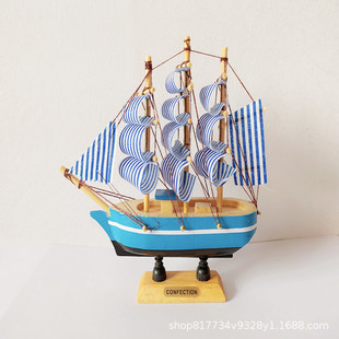 Creative table ship model, wooden plastic decorations