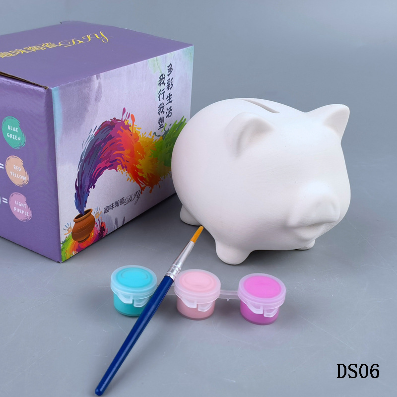 Muñeca de yeso, embrión blanco, juguetes pintados, juguetes para colorear para niños, juguetes de bricolaje de cerámica, exportación de alcancía de graffiti