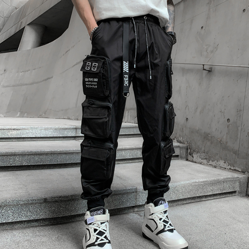 2022 Spring and Summer New Men's National Trendy Loose Overalls Functional Style Men's Trendy Brand Legs Casual All-match Pants