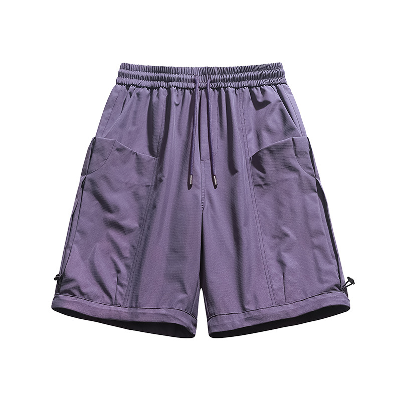 Popular New Trendy American-Style Cargo Shorts for Men, Multi-Pocket Five-Point Casual Beach Shorts, Loose Fit