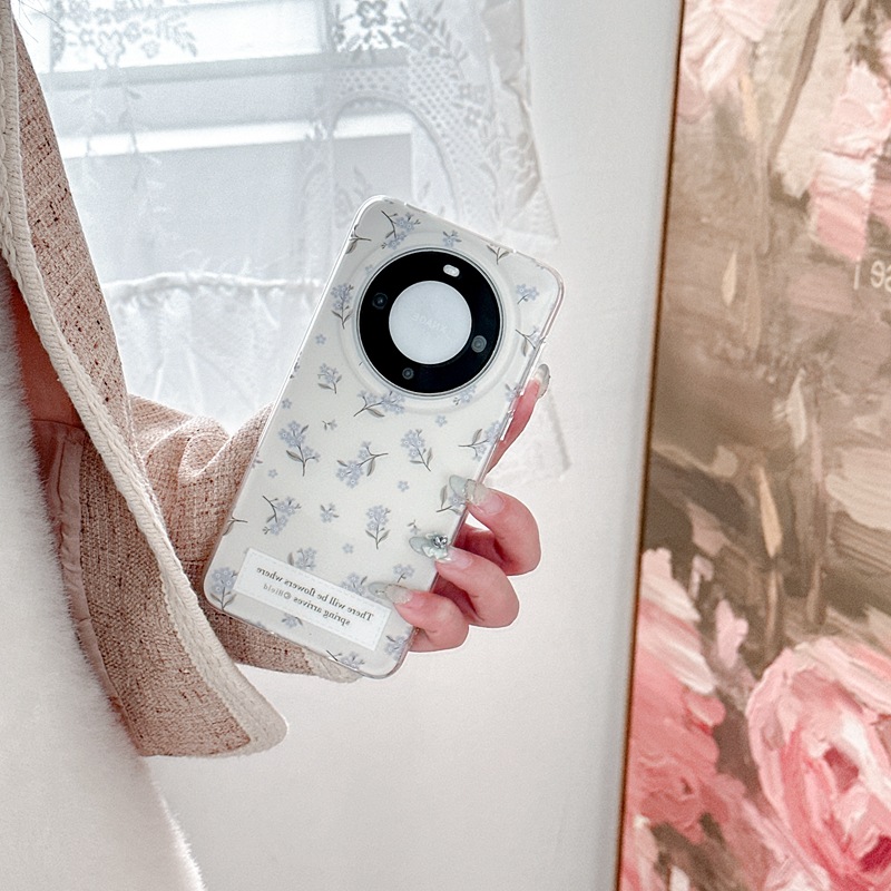 Suitable for Huawei Mate60pro+phone case p60, gentle and fresh small floral feeling 40 Korean style 50 high-end_voghion.com
