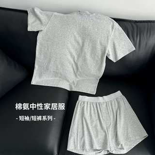 棉质卡戴珊中性风家居服套装休闲透气可外穿短袖短裤