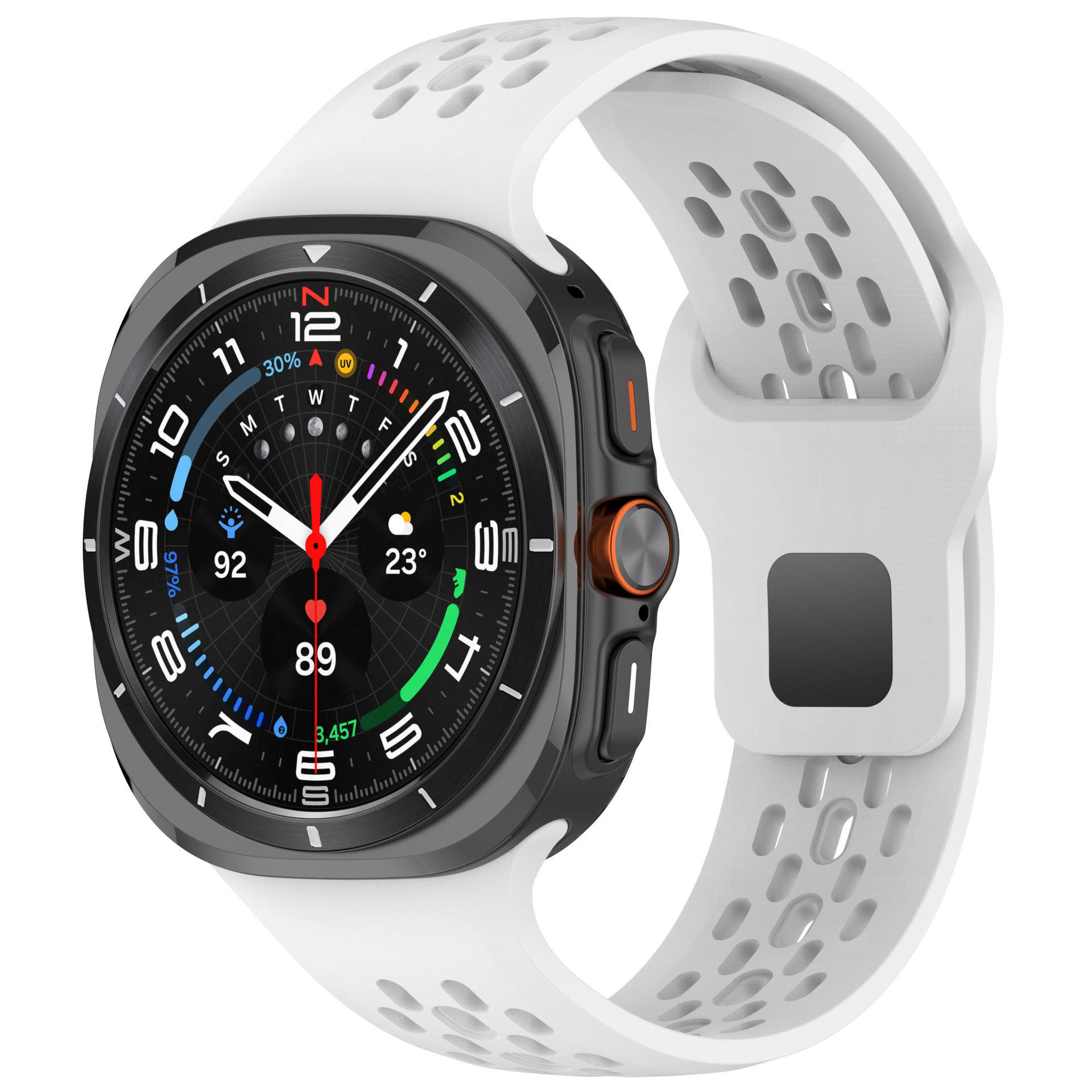 Suitable for the 47mm perforated sports breathable silicone replaceable watch strap of Samsung Galaxy watch7 ultra undefined