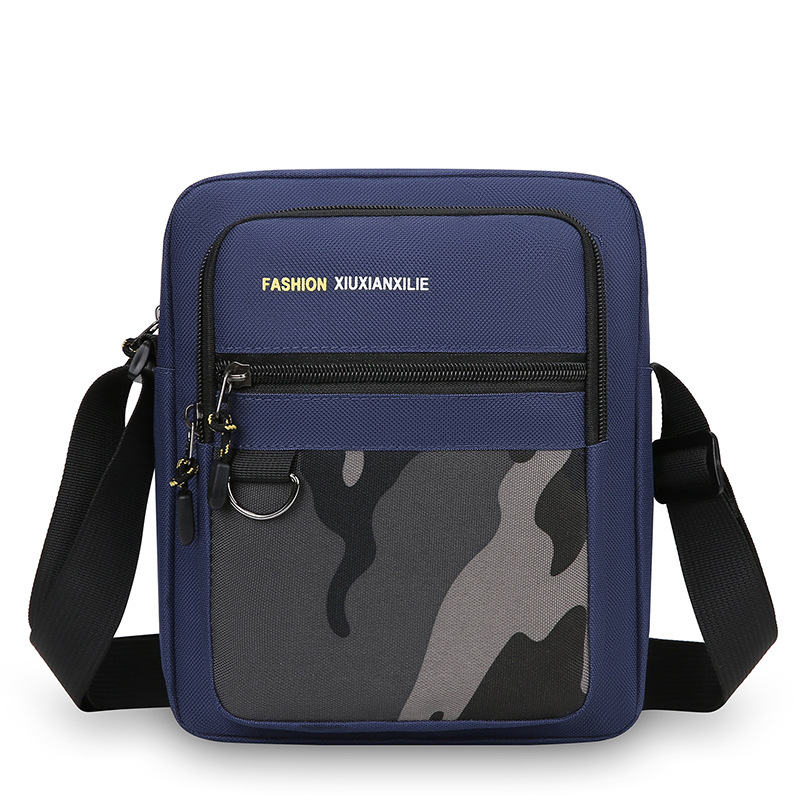 Cross-border nuevo bolso de hombre con cremallera de tres capas, bolso de hombre casual de gran capacidad de nylon, bolso de hombro de moda universal