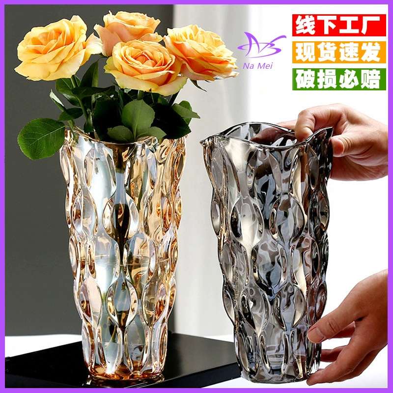 Nordic Light роскошная хрустальная стеклянная ваза прозрачная гостиная отель Цветочная композиция роза цветок лилии украшение цветок украшение
