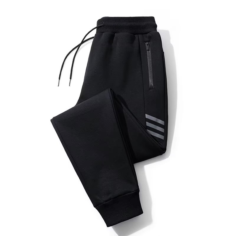 Pantalones deportivos de hombre con forro polar para otoño e invierno, pantalones casuales holgados de pierna recta, pantalones de moda casual para hombre.