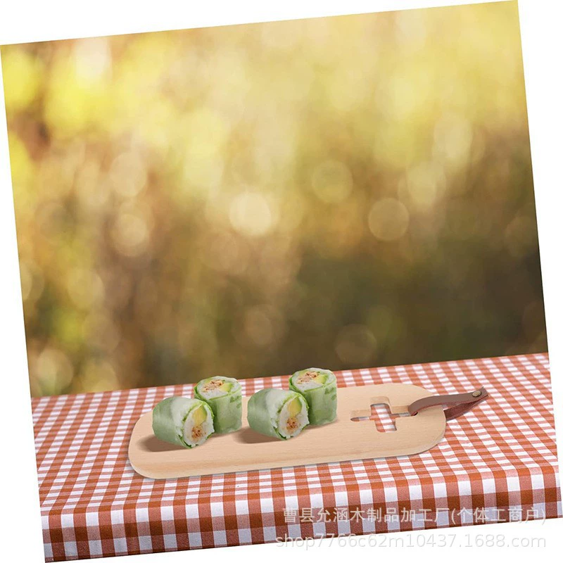 Деревянная прямоугольная подвесная разделочная доска, удлиненная деревянная разделочная доска, двусторонняя доска для закусок, разделочная доска для суши из массива дерева