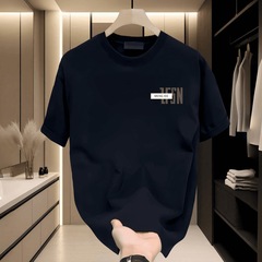 100% 純綿百合半袖tシャツ男性2025新型夏潮牌小衆高街アメリカゆるい上着ins