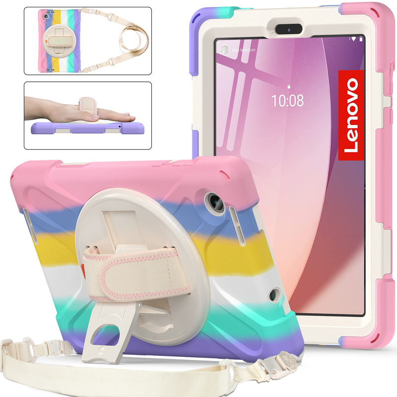 Suitable for Lenovo Tab tablet M8 protective case 4 generation TB-300FU silicone all-inclusive drop-resistant bracket bracelet long shoulder strap
