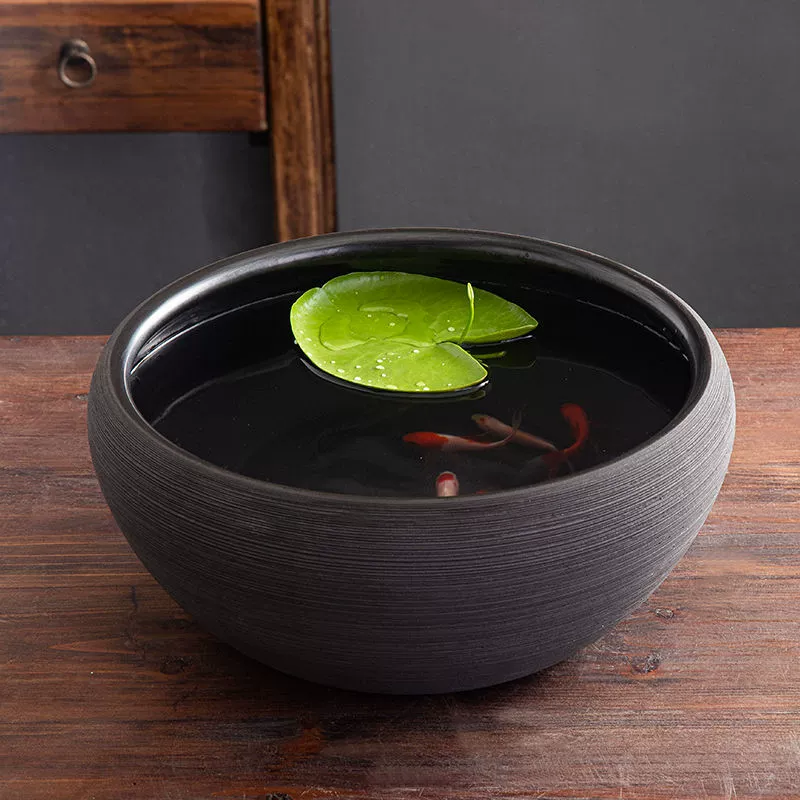 Керамический аквариум для разведения золотых рыбок, аквариум для черепах, чаша для водяной лилии, аквариум для лотоса, горшок для лотоса, украшения для гостиной, креативный ретро-аквариум Фэн-шуй