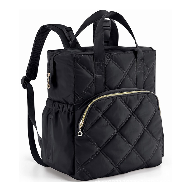 Amazon nueva bolsa de pañales de quilting mochila pequeña mochila de pañales de viaje ligero mini mochila con puerto de aislamiento térmico