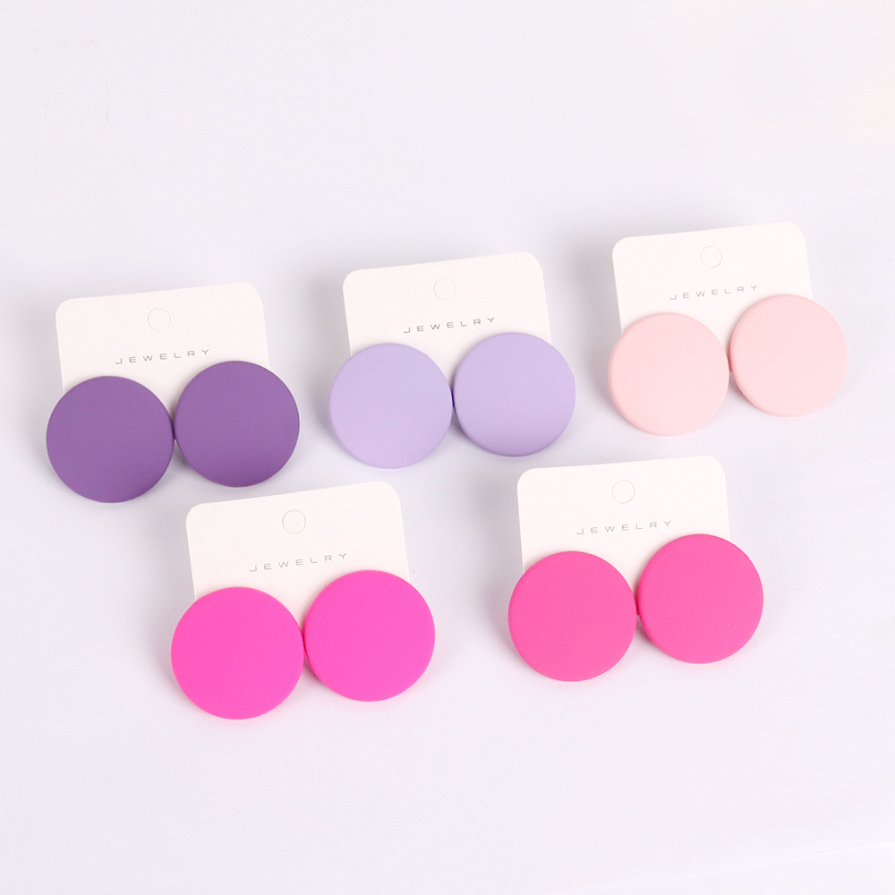 1 Pair Simple Style Round Arylic Womenu0027S Earrings