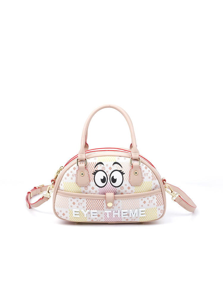 Caricatura extraña bolsa semiridonda impresa de contraste almohada bolsa de tramo inclinada bolsa de personalidad práctica 2682 #