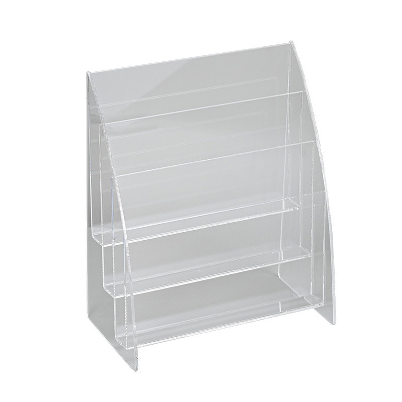 加工亚克力文件展示架阶梯式透明展示架桌面资料宣传册目录架