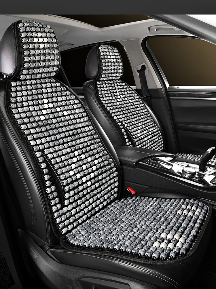 2025 New Summer Wooden Bead Car Seat Cushion with Lumbar Support, Single Seat Car Pad, Breathable Summer Car Cooling Pad