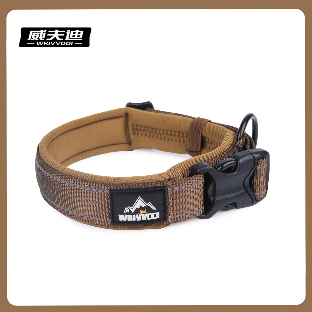Collar de perros ajustable collar de perros reflectante de nylon collar de perros a prueba de explosiones de tamaño medio collar de perros de color sólido