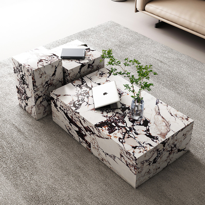 Roca personalizada Placa de café Mesa salón casa pequeño apartamento online diseñador recomendar cuadrado té esquina combinación