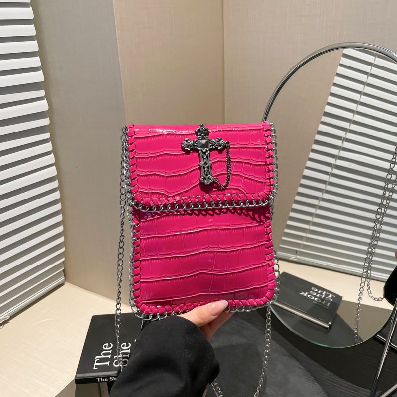 Bolso de cadena de alta gama 2025 verano nuevo bolso femenino bolso de hombro cruzado personalizado bolso de mensajero con patrón de piedra brillante