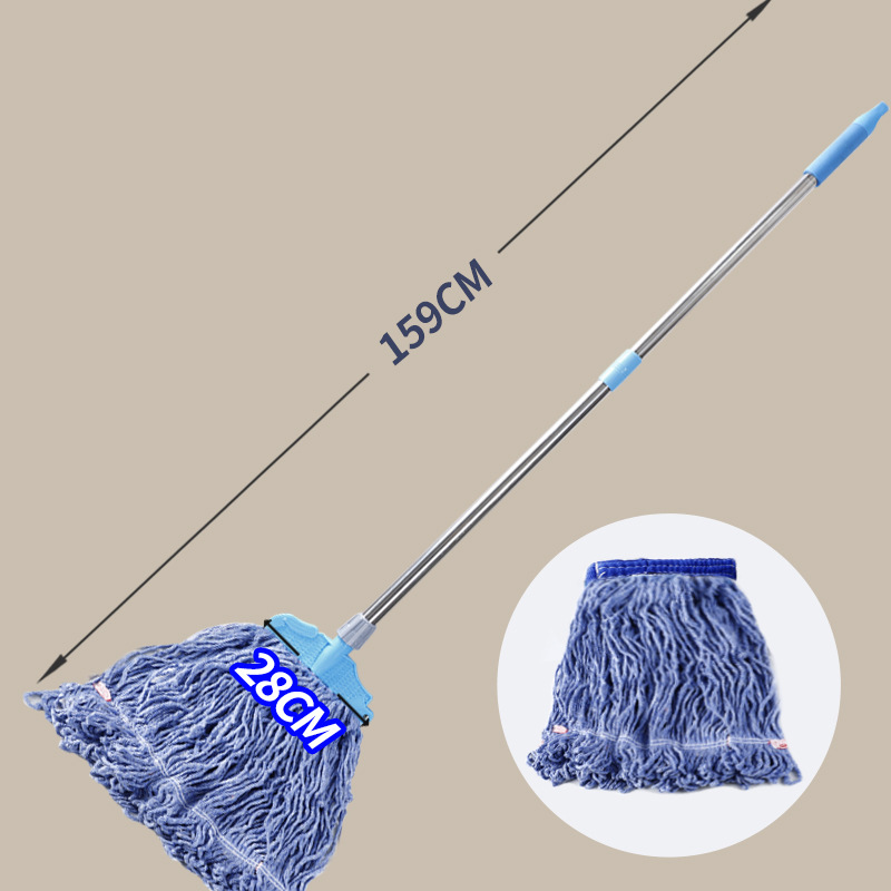 16cm28cm加厚纯棉线加粗长杆棉纱水拖蜡拖把物业老式办公室墩布拖