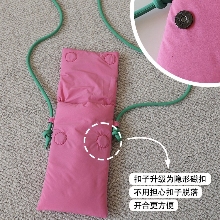 Estilo coreano lindo suave Lindo bolso del teléfono móvil estilo coreano estudiante mini bolso del mensajero del hombro femenino nicho diseño bolsa de tela bolsa pequeña