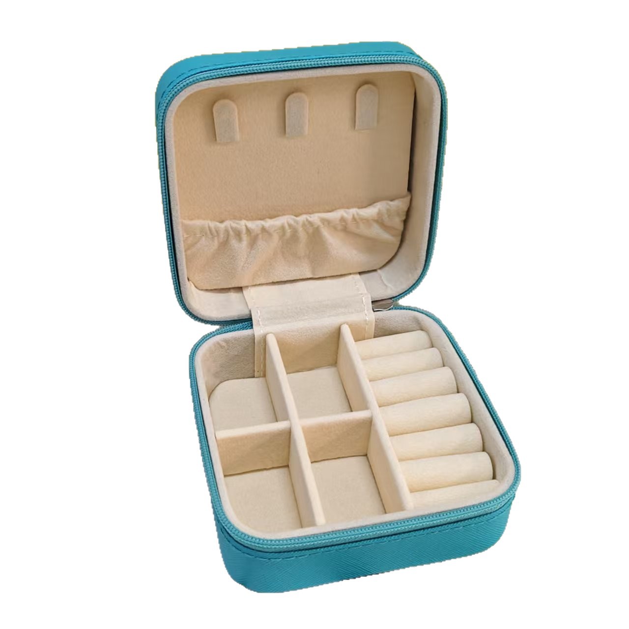 Caixa de joyería de cuero portátil para viajar caja de almacenamiento anillo collar de brazalete bolsa de joyería a prueba de polvo