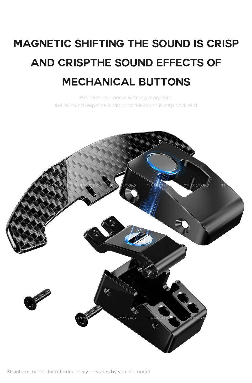 Glossy Carbon Fiber Magnetic Paddle Shifters for Volkswagen MK7 GTI