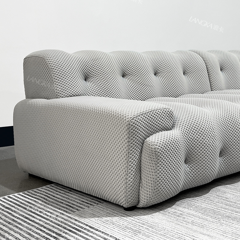 Sofá de compresión de vacío sofá de comercio exterior italiano minimalista 3D línea recta diseñador de casa sofá de hebilla