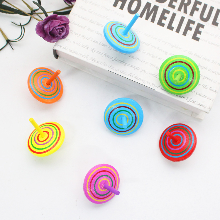 Wooden table spinning top