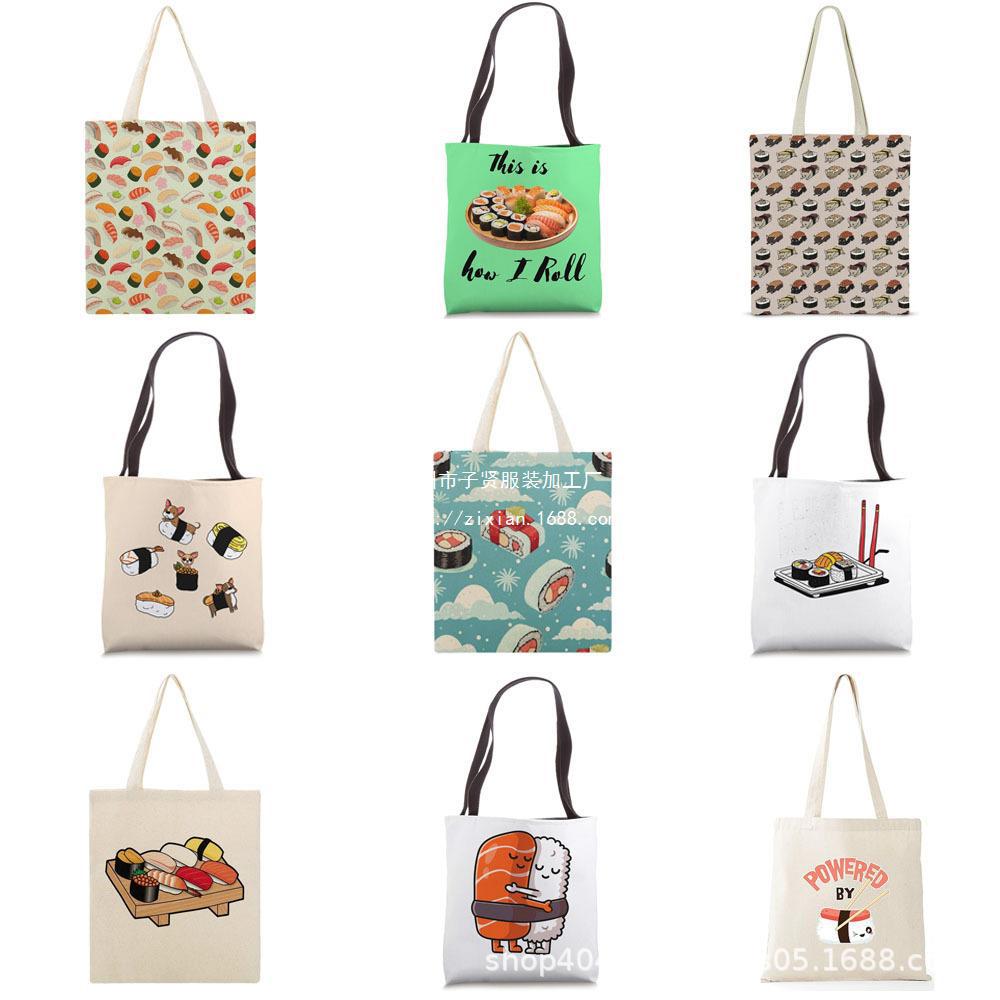 寿司 帆布包卡通原宿周边单肩包可爱女生时尚手提包袋斜挎包ins