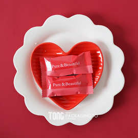 2024新款红色糖袋子包装烘焙太妃牛轧糖果巧克力一次性加厚机封小