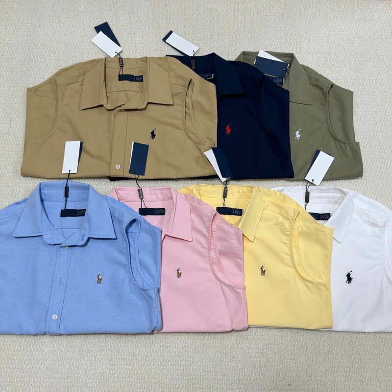 Original Brand Ralph/Letters Brand Summer Single-Piece Oxford Casual Sleeveless Shirt with Pony Logo, Casual Versatile Women's Wear Original Brand Ralph/Letters Brand Summer Single-Piece Oxford Casual Sleeveless Shirt with Pony Logo, Casual Versatile Women's Wear