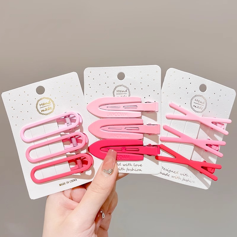 Rosa horquilla femenina 2024 Nueva horquilla BB clip frente flequillos laterales horquilla rota lindo clip de dopamina otoño