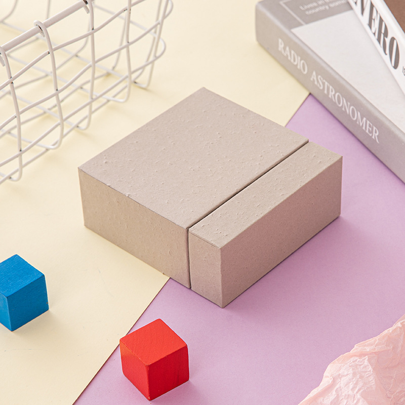 회색 손으로 반죽한 종이 서랍 상자, 서랍 상자 9.5X9.5X3.5CM(빈 상자)