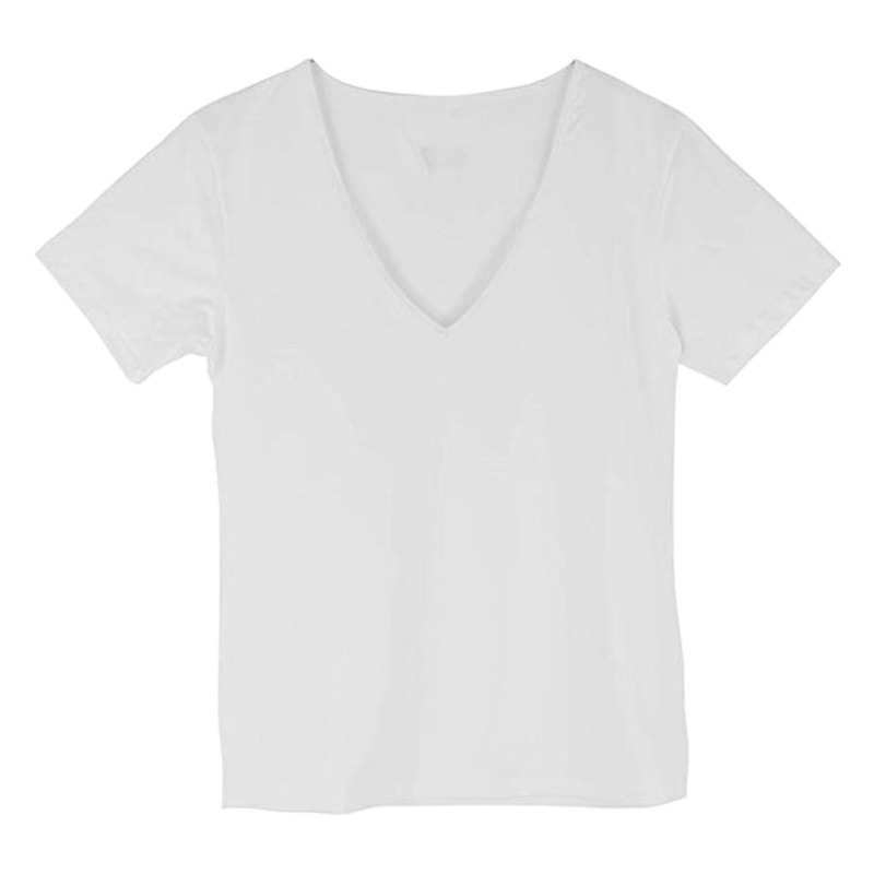 Spot new European and American style fitness sports simple deep V short sleeve t-shirt
