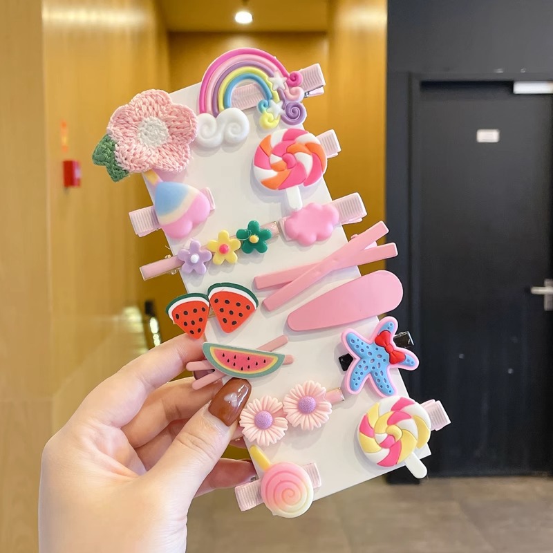 Otoño e invierno color café leche clip para el cabello para niños flequillo clip tocado bebé lindo flor de felpa horquilla accesorios para el cabello al por mayor