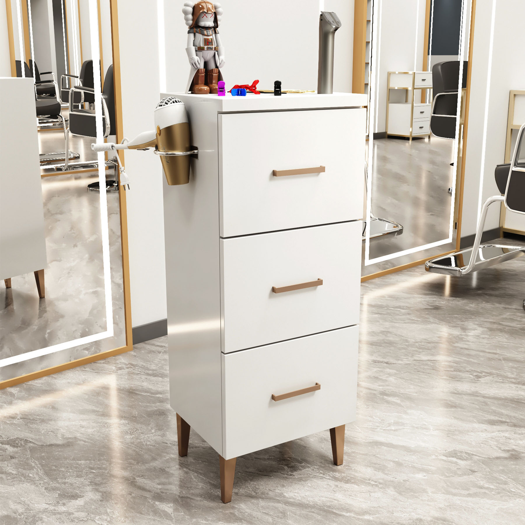 Nuevo gabinete de herramientas de peluquería de alta calidad gabinete de salón de peluquería carro móvil sin instalación móvil gabinete de herramientas de almacenamiento de madera sólida