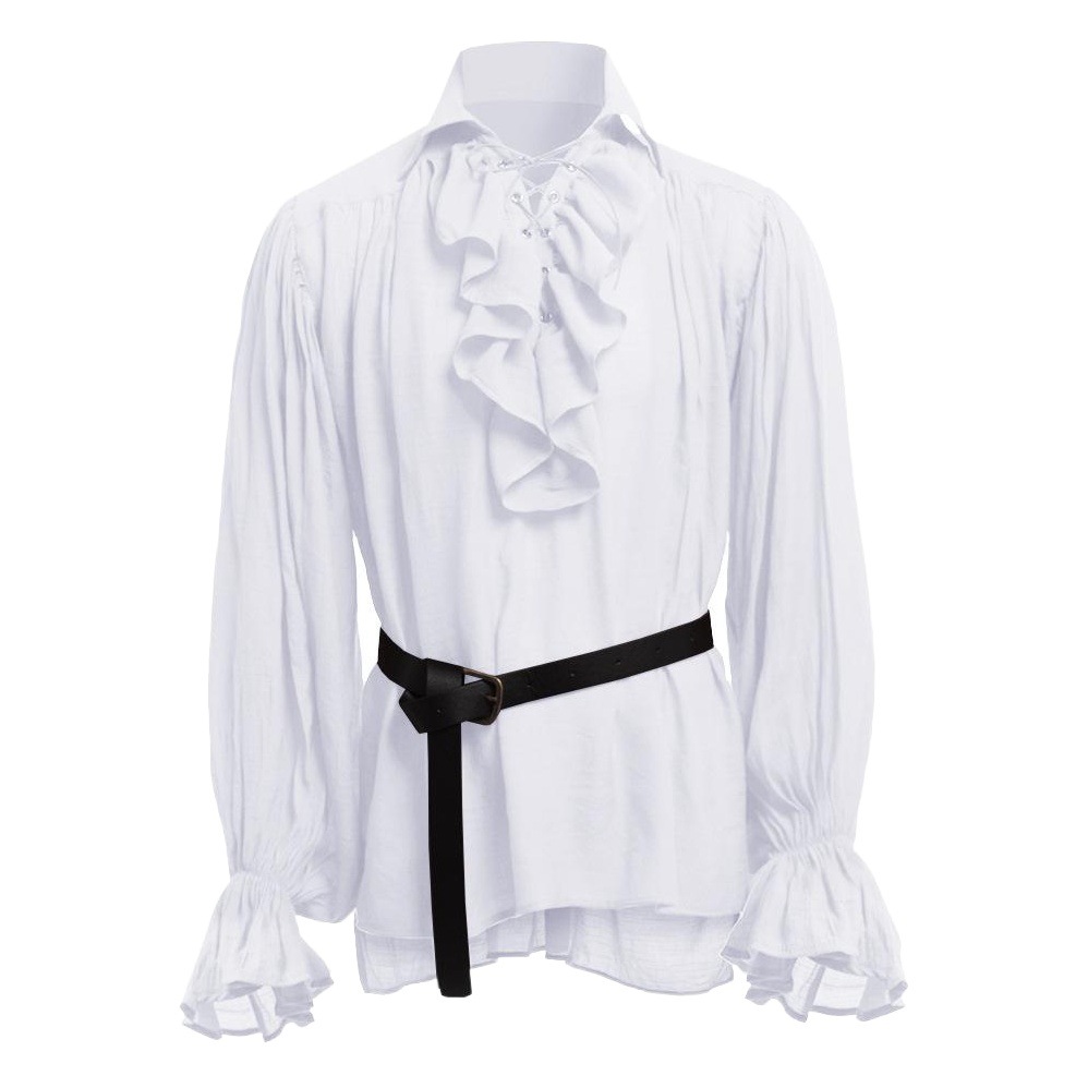 2019 nuevo disfraz medieval europeo y americano para hombre, disfraz retro de rendimiento, top con mangas abullonadas y cordones, E3J065, día de Halloween