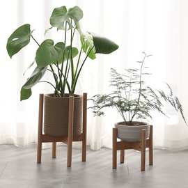 北欧花架简约实木阳台桌面小室内迷你绿箩花盆托架实木花架批发