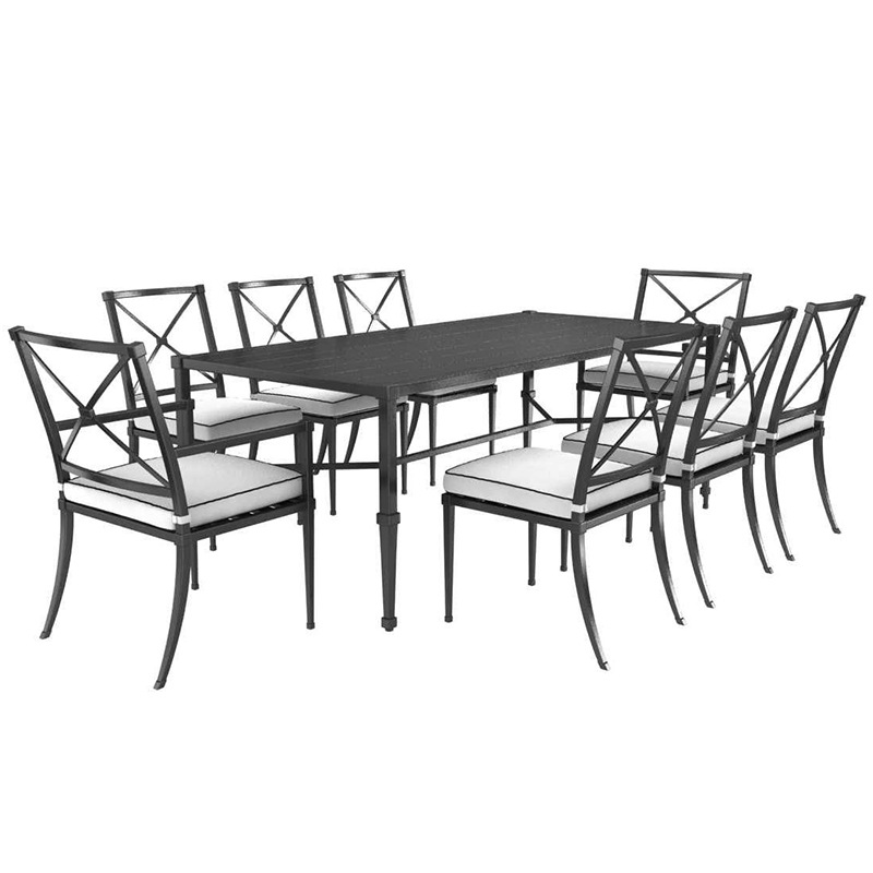 Mesa y silla al aire libre combinación de muebles de ocio modernos y minimalistas Villa patio jardín impermeable a prueba de agua y protección solar mesa y silla de aleación de aluminio image 5