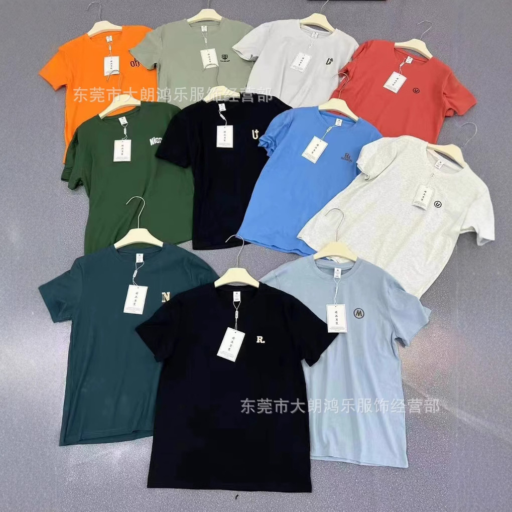 Foreign Trade Summer New Men's Short-sleeved T-shirt Heavy Cotton Simple Loose Thin Top Men'sT-shirt