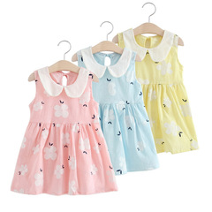 Wholesale Cotton Children's Summer New Dresses Babydoll Neck Backless Dress Children's Princess Dresses Baby Girl Dresses Dropshipping