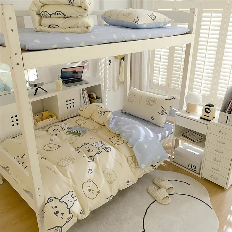 Dormitorio de estudiantes universitarios tres piezas de cama de algodón puro sábanas individuales de algodón cuatro piezas de cama de seis colchones 2025 nuevo