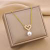 Fashionable universal necklace stainless steel, chain for key bag , accessory, European style, simple and elegant design, does not fade