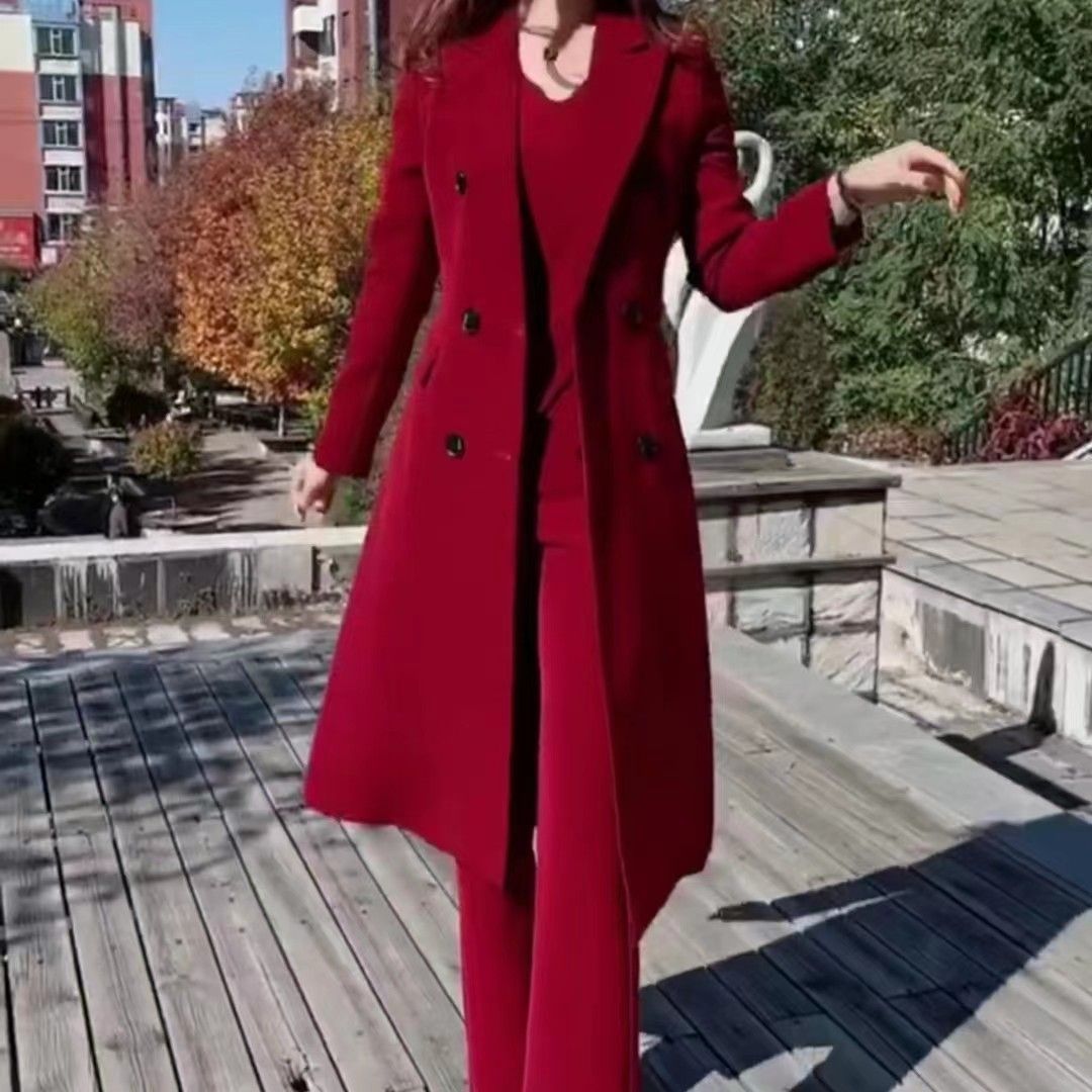 GraceChic GraceChic 228882025 Traje profesional de tres piezas de estilo europeo, corte ajustado, para mujer, ideal para otoño e invierno._voghion.com