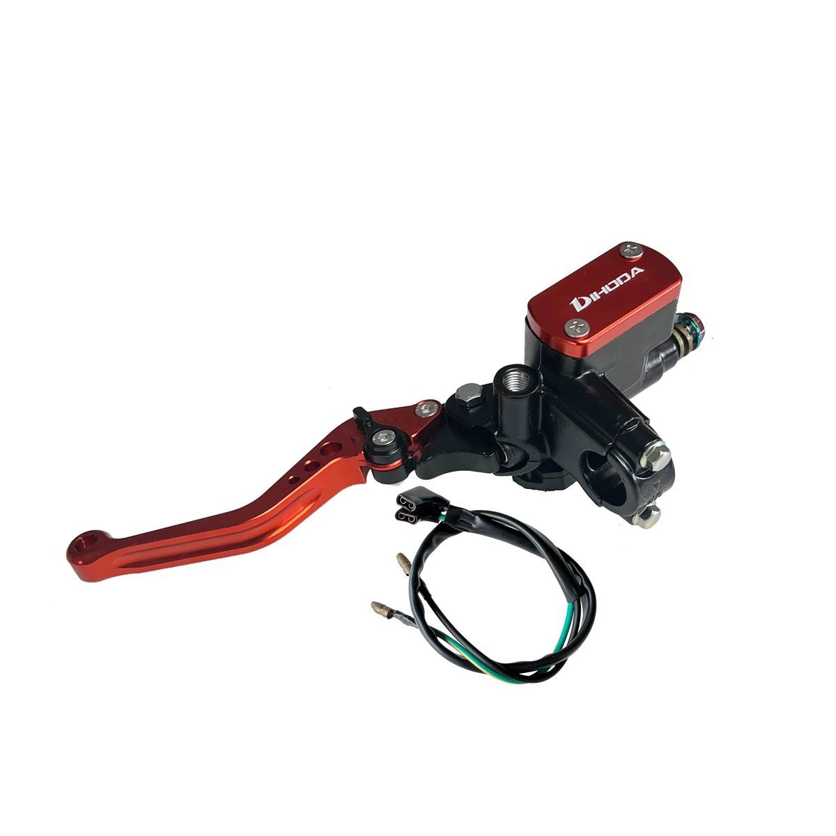 Universal modified hydraulic brake master cylinder for motorcycles and electric bikes with six-speed adjustable handle and power-off switch