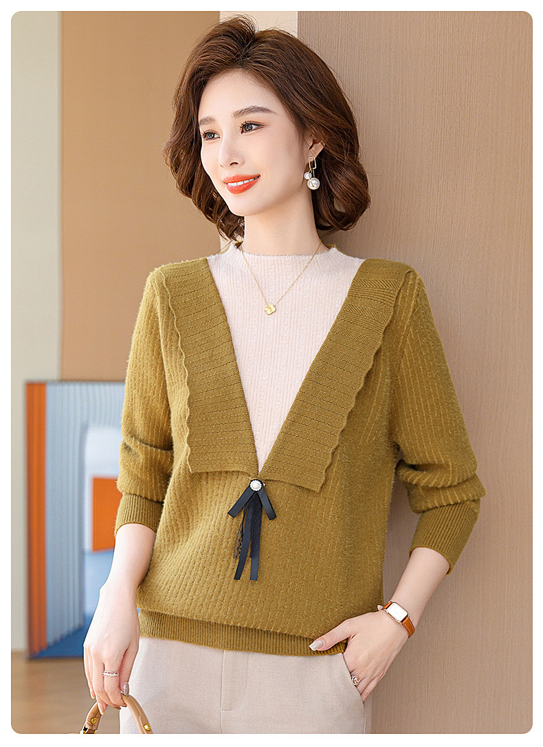 E5890 920K ÁO LEN NỮ TAIRYA MÙA XUÂN THU ĐÔNG TRUNG NIÊN PHONG CÁCH HÀN QUỐC DÀY ẤM THỜI TRANG NỮ G03 SẢN PHẨM MỚI