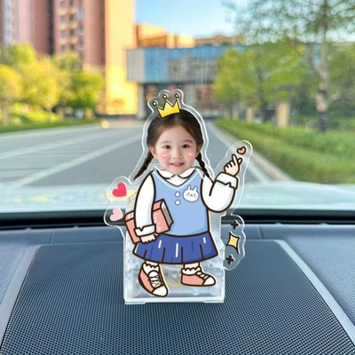 car couple jewelry acrylic | Car ornaments - vehicle-mounted-solar-battery-dual-use-model-single-person-shaking-head-f55-model